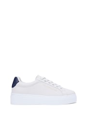 טבעי - Tommy Hilfiger Logo Leather Platform Cupsole Trainers - תמונה 1 מתוך 5