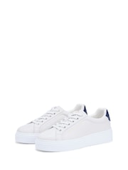 טבעי - Tommy Hilfiger Logo Leather Platform Cupsole Trainers - תמונה 3 מתוך 5