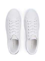 טבעי - Tommy Hilfiger Logo Leather Platform Cupsole Trainers - תמונה 5 מתוך 5