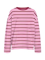 NOISY MAY Pink Long Sleeve Stripe Sweatshirt - Image 1 of 1