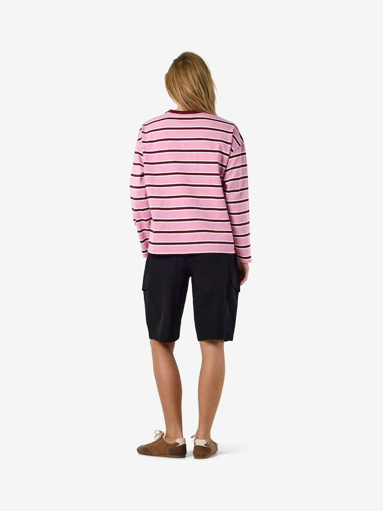 NOISY MAY Pink Long Sleeve Stripe Sweatshirt - Image 2 of 6