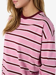 NOISY MAY Pink Long Sleeve Stripe Sweatshirt - Image 5 of 6