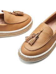 Moda in Pelle Natural Elga Tassle Trim Espadrilles - Image 3 of 4