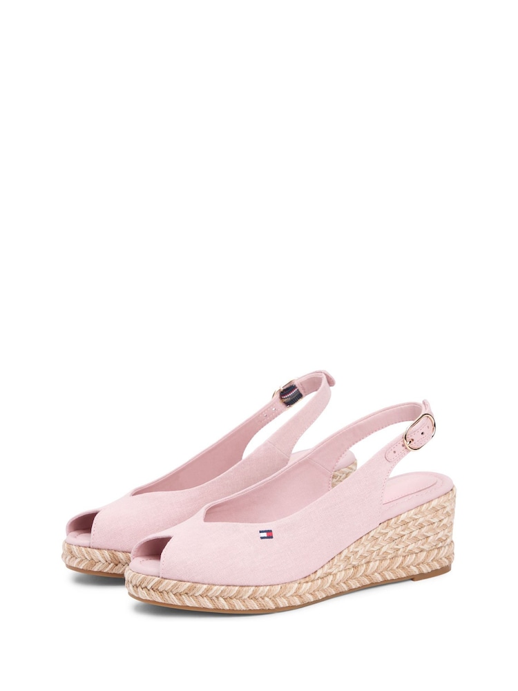 Tommy Hilfiger Pink Hemp Slingback Wedge Espadrilles - Image 2 of 5