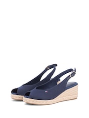 Bleu - Tommy Hilfiger Hemp Slingback Wedge Espadrilles - Image 2 de 6