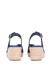Bleu - Tommy Hilfiger Hemp Slingback Wedge Espadrilles - Image 3 de 6