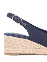 Bleu - Tommy Hilfiger Hemp Slingback Wedge Espadrilles - Image 5 de 6