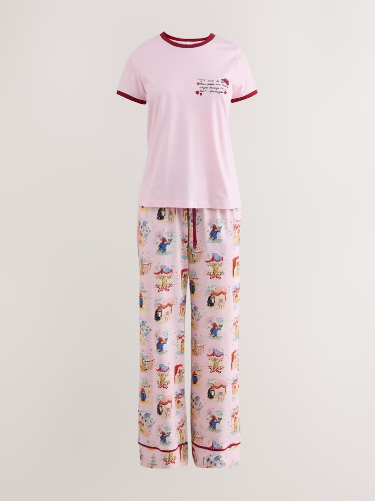 Cath Kidston Pink Paddington Back Print Pyjamas Set - Image 1 of 3 Cath Kidston Pink Paddington Back Print Pyjamas Set - Image 1 of 3