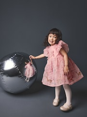 Jasnoróżowy - Floral Corsage Occasion Dress (3mths-8yrs) - Obraz 2 z 8