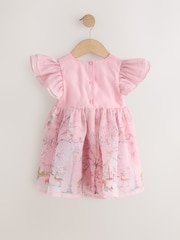 Jasnoróżowy - Floral Corsage Occasion Dress (3mths-8yrs) - Obraz 6 z 8