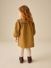 Mustard Yellow Collar Detail Long Sleeve Cord Dress (3mths-8yrs) - Image 3 of 8