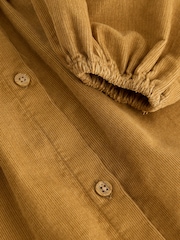 Mustard Yellow Collar Detail Long Sleeve Cord Dress (3mths-8yrs) - Image 7 of 8