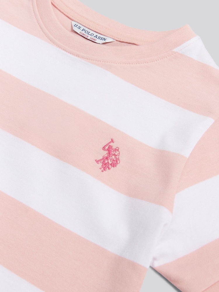 U.S. Polo Assn Pink Stripe Logo T-Shirt - Image 7 of 7