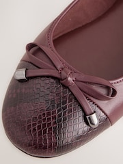 Burgundy Red Forever Comfort® Leather Round Toe Ballet Flats - Image 10 of 10