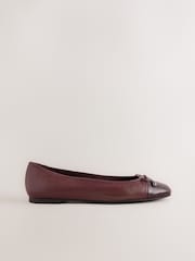 Burgundy Red Forever Comfort® Leather Round Toe Ballet Flats - Image 7 of 10