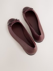 Burgundy Red Forever Comfort® Leather Round Toe Ballet Flats - Image 8 of 10