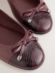 Burgundy Red Forever Comfort® Leather Round Toe Ballet Flats - Image 9 of 10