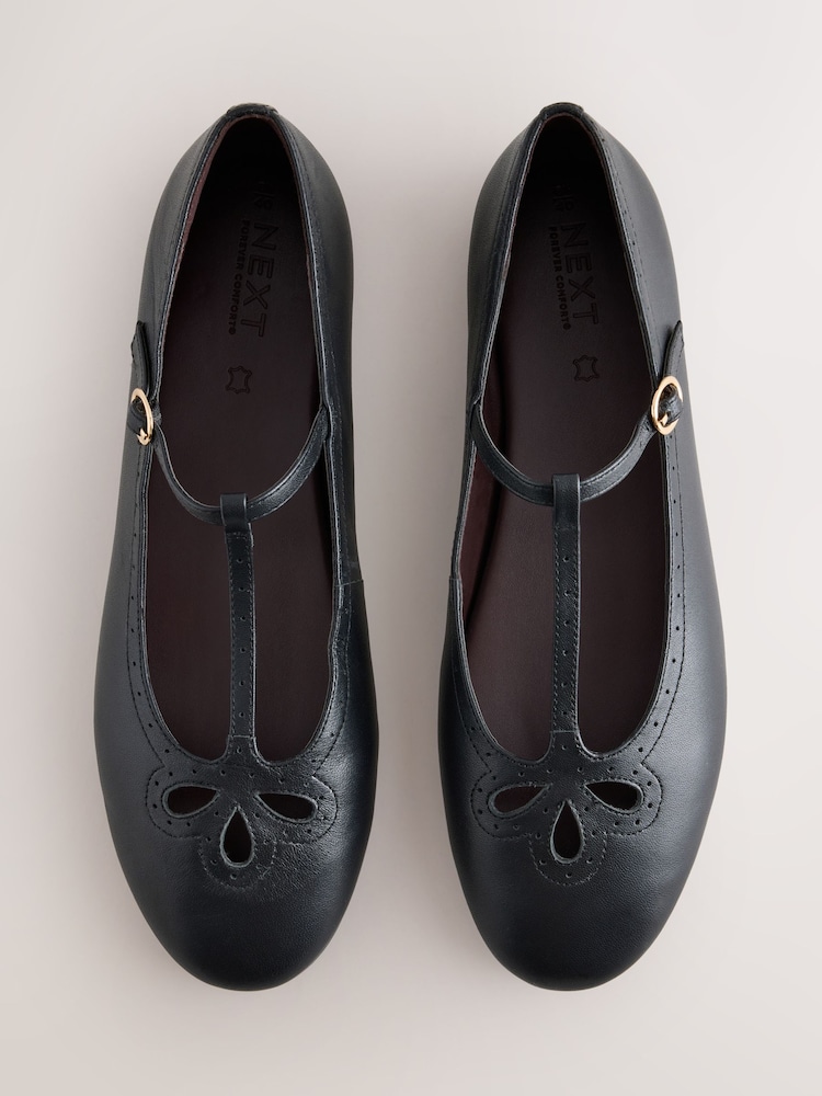 Black Forever Comfort® Leather Mary Jane Shoes - Image 1 of 8