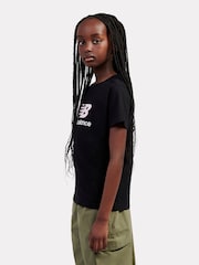 New Balance Black Stacked Logo T-Shirt - Image 2 of 8