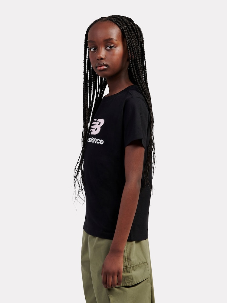 New Balance Black Stacked Logo T-Shirt - Image 2 of 8