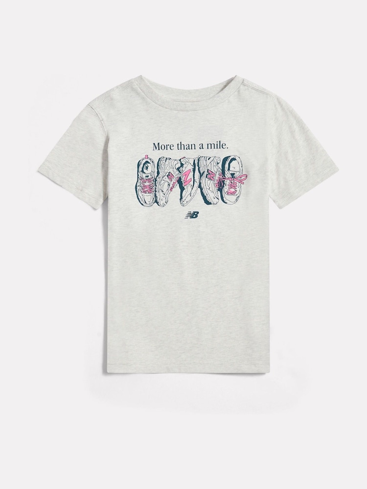 New Balance Grey More Than A Mile Graphic T-Shirt - Image 1 of 3