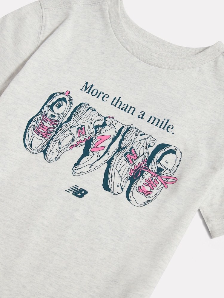 New Balance Grey More Than A Mile Graphic T-Shirt - Image 3 of 3
