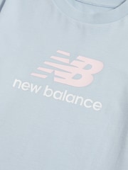New Balance Blue Stacked Logo T-Shirt - Image 3 of 3