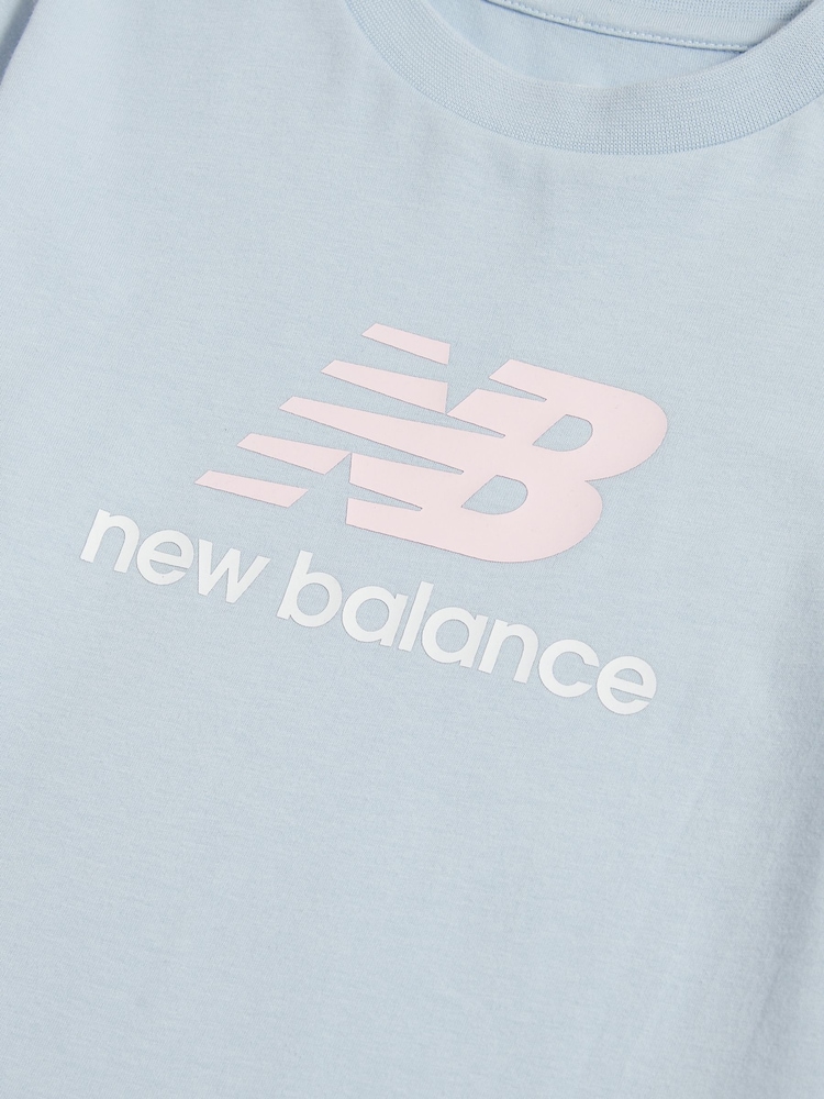New Balance Blue Stacked Logo T-Shirt - Image 3 of 3 New Balance Blue Stacked Logo T-Shirt - Image 3 of 3