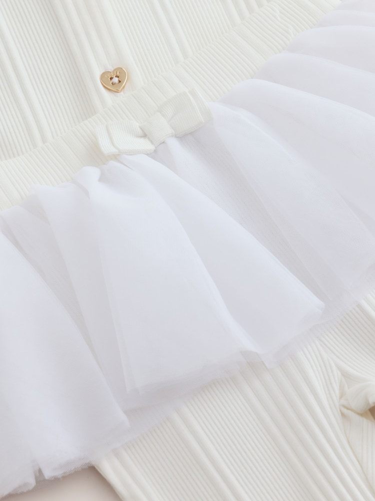 Baker by Ted Baker Cream 2 Piece Mesh Tutu Top & Flare Leggings Set - Image 6 of 6 Baker by Ted Baker Cream 2 Piece Mesh Tutu Top & Flare Leggings Set - Image 6 of 6