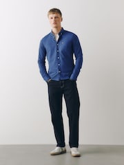 Bright Blue Stretch Oxford Long Sleeve Shirt - Image 2 of 10