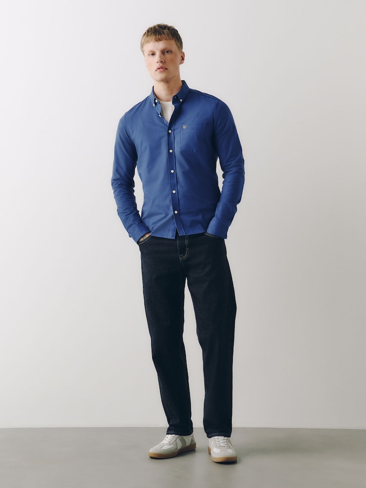 Bright Blue Stretch Oxford Long Sleeve Shirt - Image 2 of 10