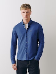 Bright Blue Stretch Oxford Long Sleeve Shirt - Image 3 of 10