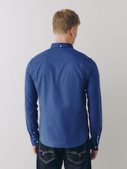 Bright Blue Stretch Oxford Long Sleeve Shirt - Image 4 of 10
