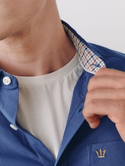 Bright Blue Stretch Oxford Long Sleeve Shirt - Image 7 of 10