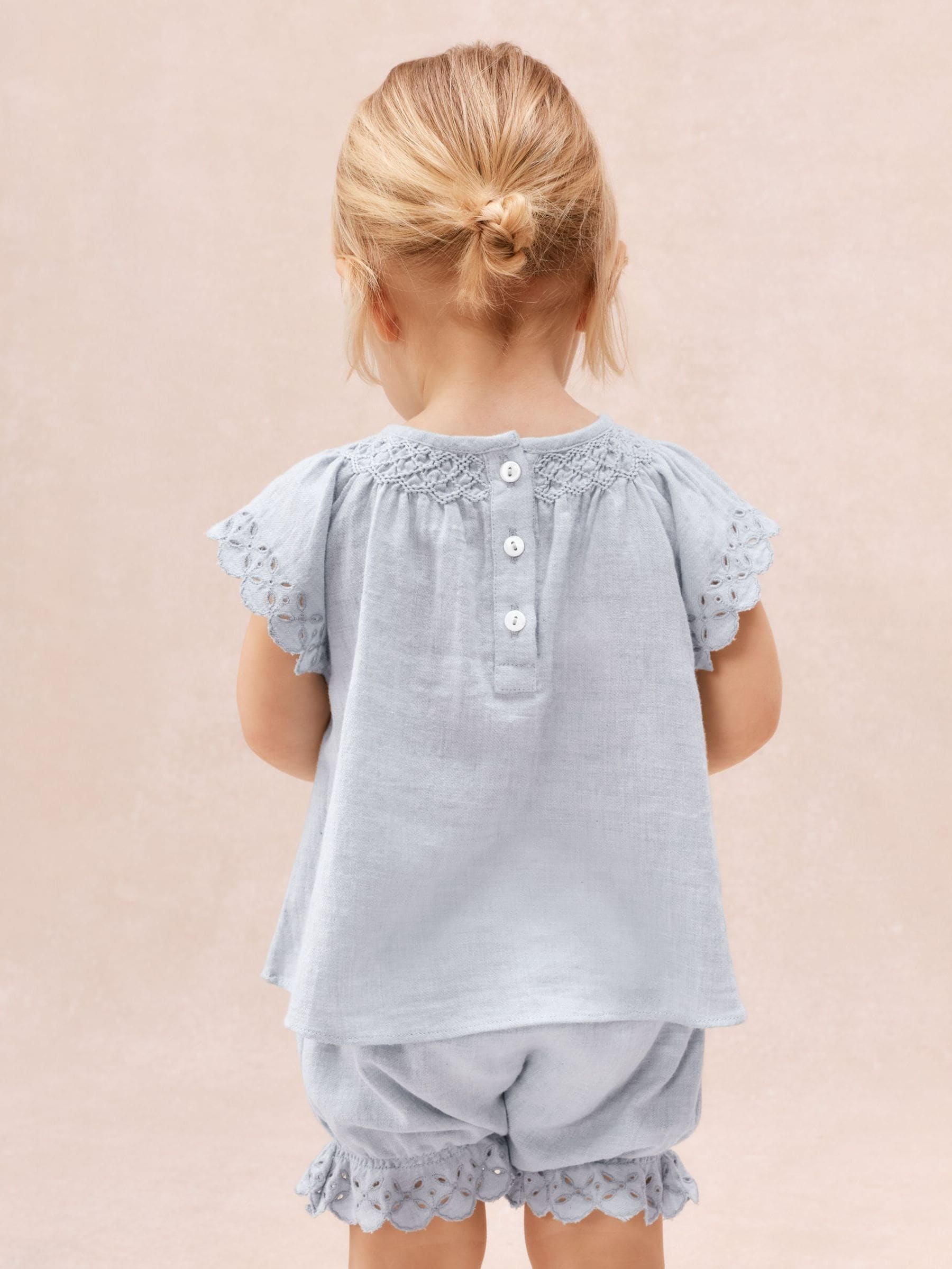 Next：日本 The White Company ベビーコットン 刺繍 フリルブラウス