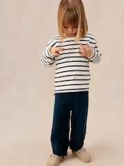 The White Company Blue Cotton Blend Breton Cherry Top & Joggers Set - Image 3 of 5