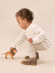 The White Company White Cotton Stripe Jumper & Leggings Set - Image 4 of 5