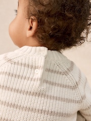 The White Company White Cotton Stripe Jumper & Leggings Set - Image 5 of 5