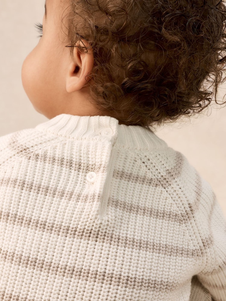 The White Company White Cotton Stripe Jumper & Leggings Set - Image 5 of 5