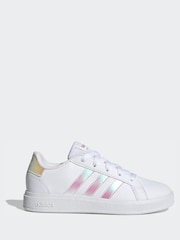 adidas White Grand Court Lifestyle Lace Tennis Shoes - Image 1 of 9