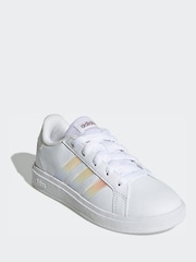 adidas White Grand Court Lifestyle Lace Tennis Shoes - Image 3 of 9