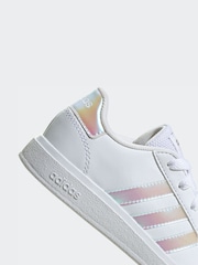 adidas White Grand Court Lifestyle Lace Tennis Shoes - Image 8 of 9