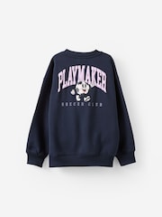 Cotton On Navy Sammy Oversized Crew Neck Sweatshirt - Image 2 of 3