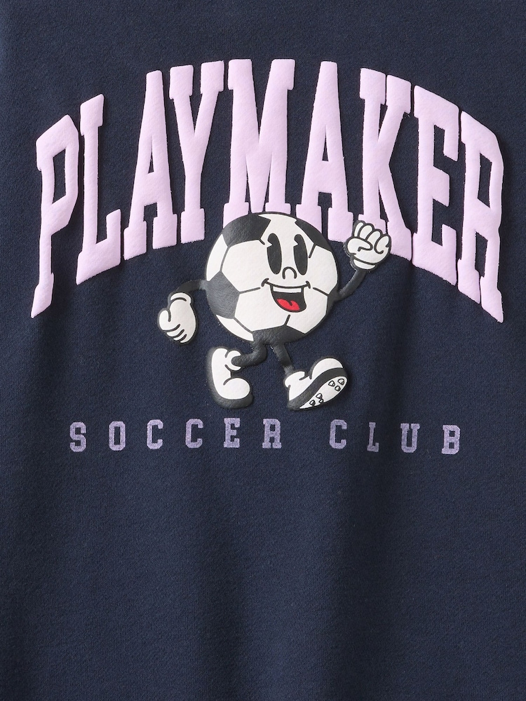 Cotton On Navy Sammy Oversized Crew Neck Sweatshirt - Image 3 of 3