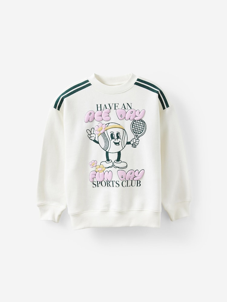 Cotton On White Sammy Oversized Crew Top - Image 1 of 3