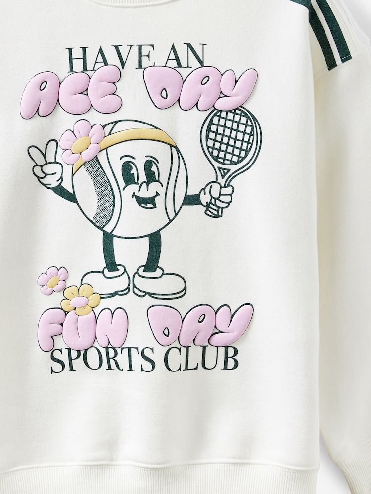 Cotton On White Sammy Oversized Crew Top - Image 2 of 3