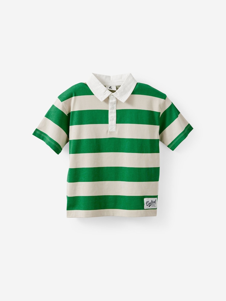 Cotton On Green Jersey Rugby Short Sleeve Polo Shirt - Image 1 of 2