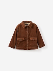 Cotton On Brown Cody Cord Zip Through Jacket - Image 1 of 3