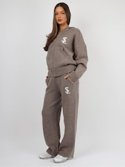 Simmi London Mocha Brown Romy Simmi Studios Chunky Knit Trousers - Image 4 of 4