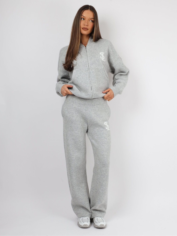 Simmi London Grey Romy Simmi Studios Chunky Knit Trousers - Image 4 of 4 Simmi London Grey Romy Simmi Studios Chunky Knit Trousers - Image 4 of 4